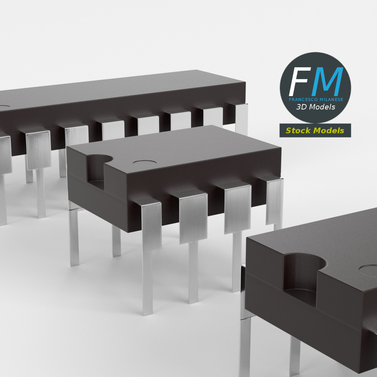 3D-Modell - Set Integrierter Schaltkreise - 03