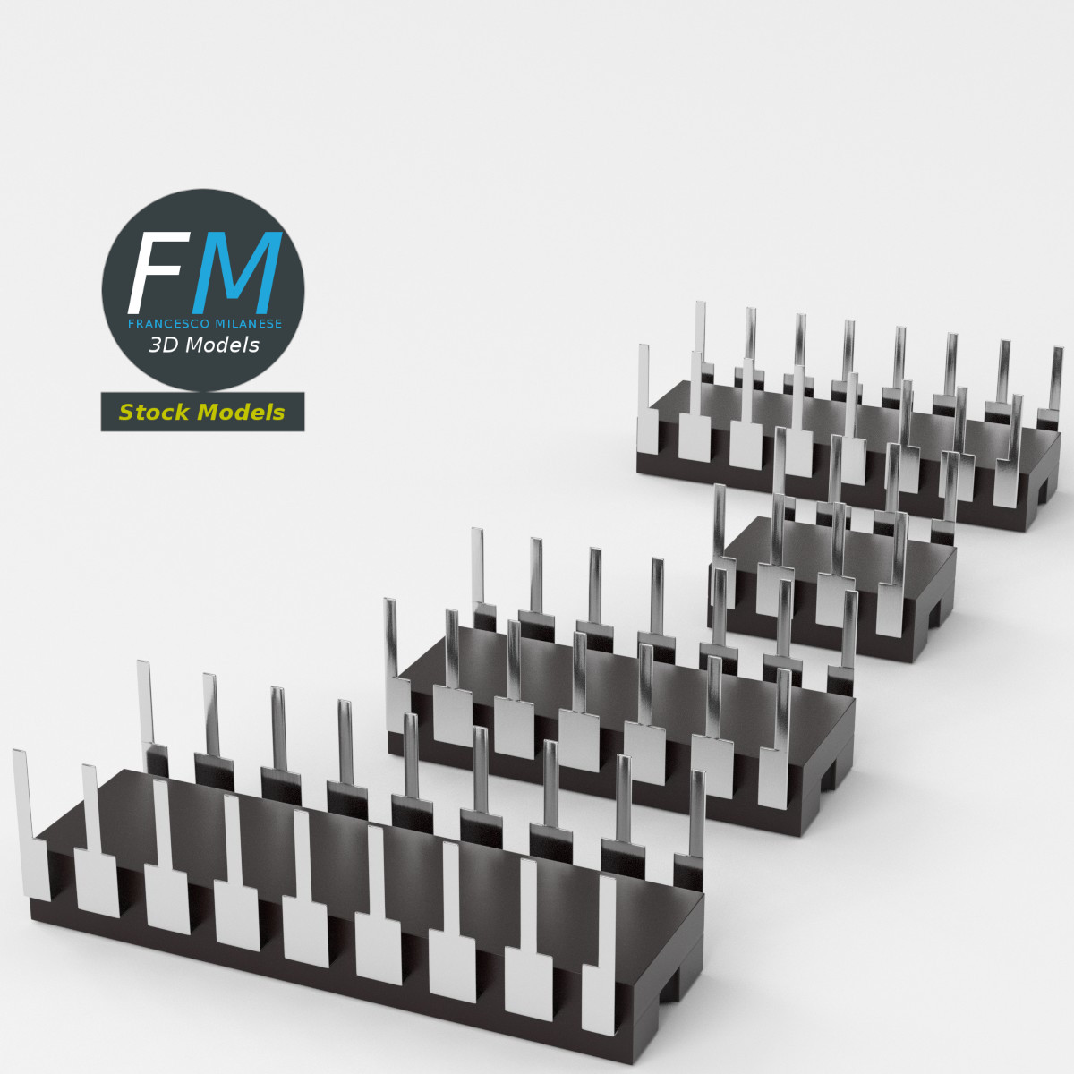 3D-Modell - Set Integrierter Schaltkreise - 05
