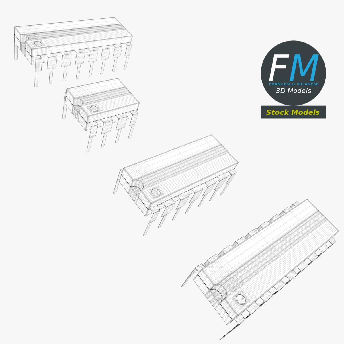 3D-Modell - Set Integrierter Schaltkreise - 07