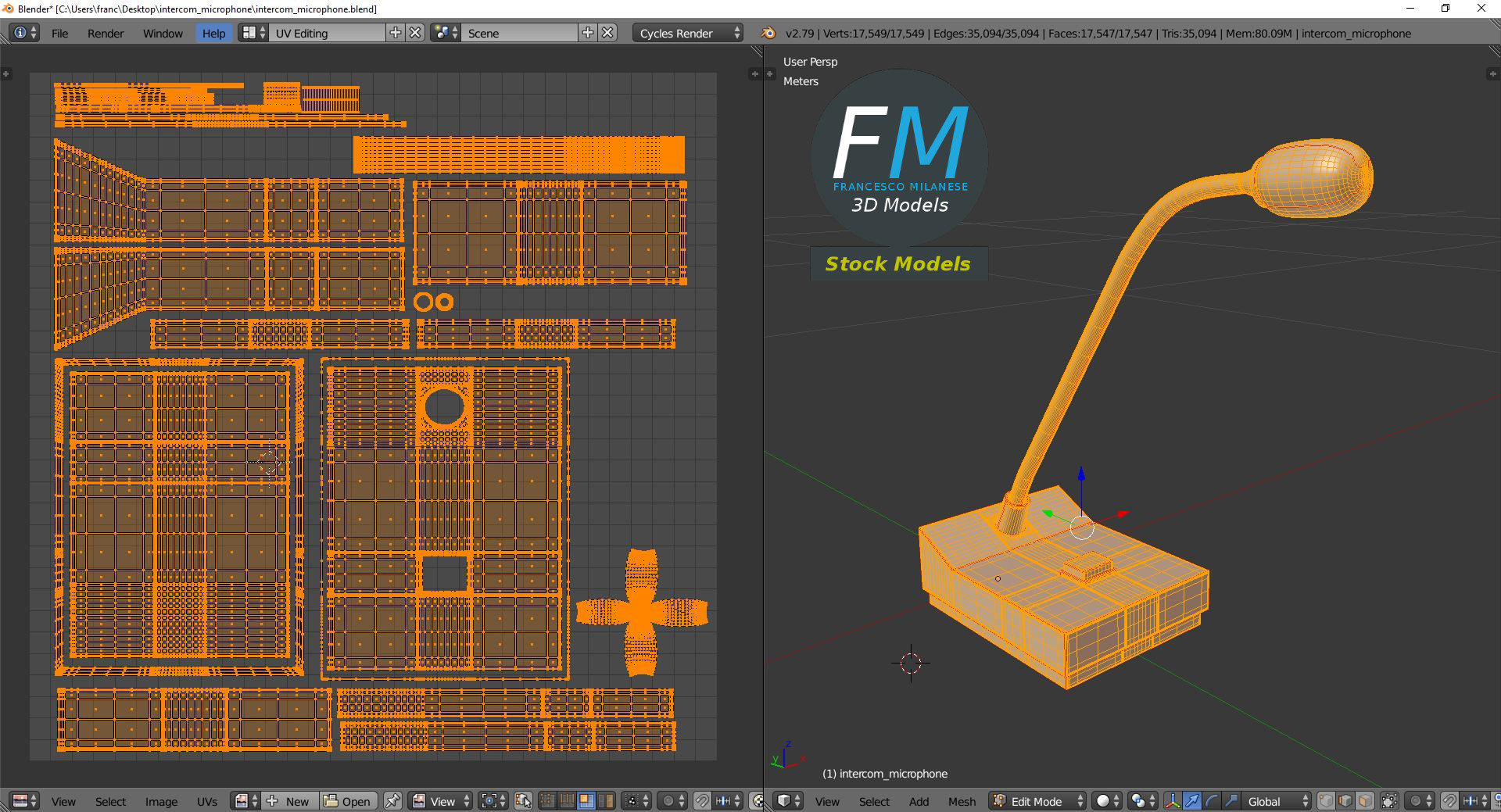 3D-Modell - Gegensprechanlagen-Mikrofon - 10