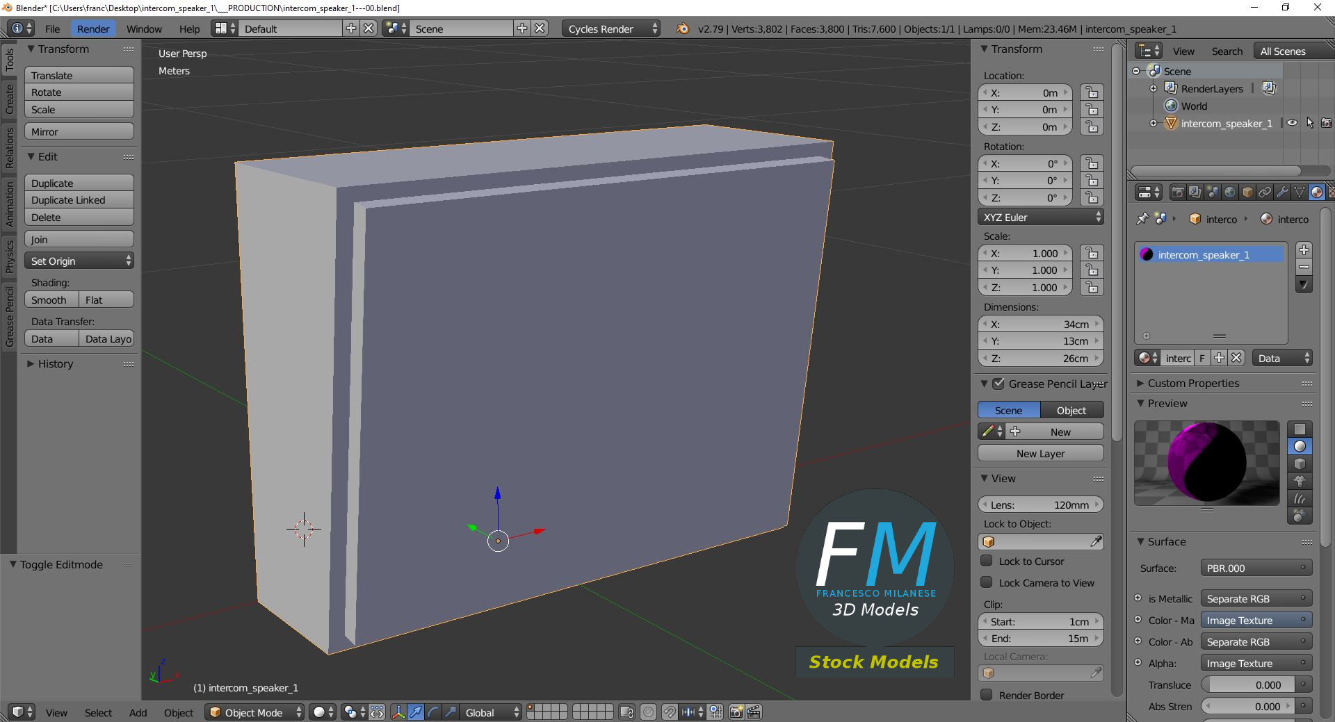 3D-Modell - Gegensprechanlagen-Lautsprecher - 09