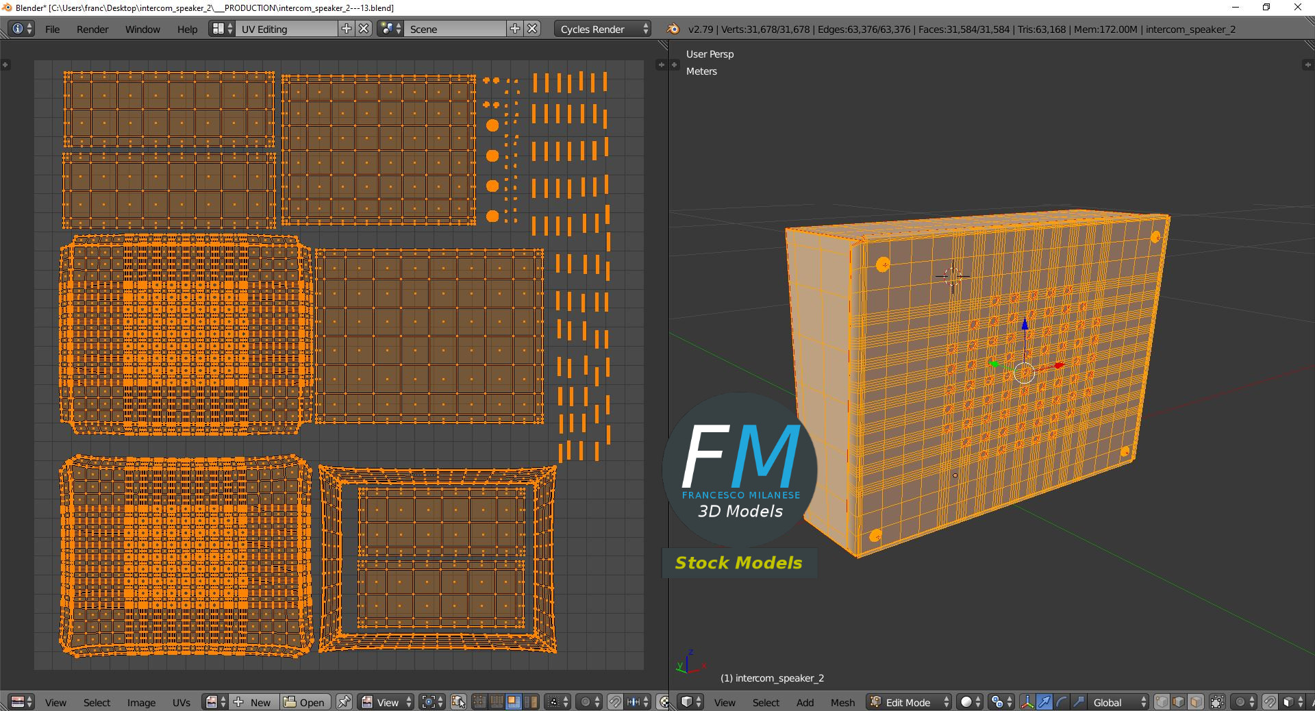 3D-Modell - Metall-Lautsprecher für Gegensprechanlage - 10