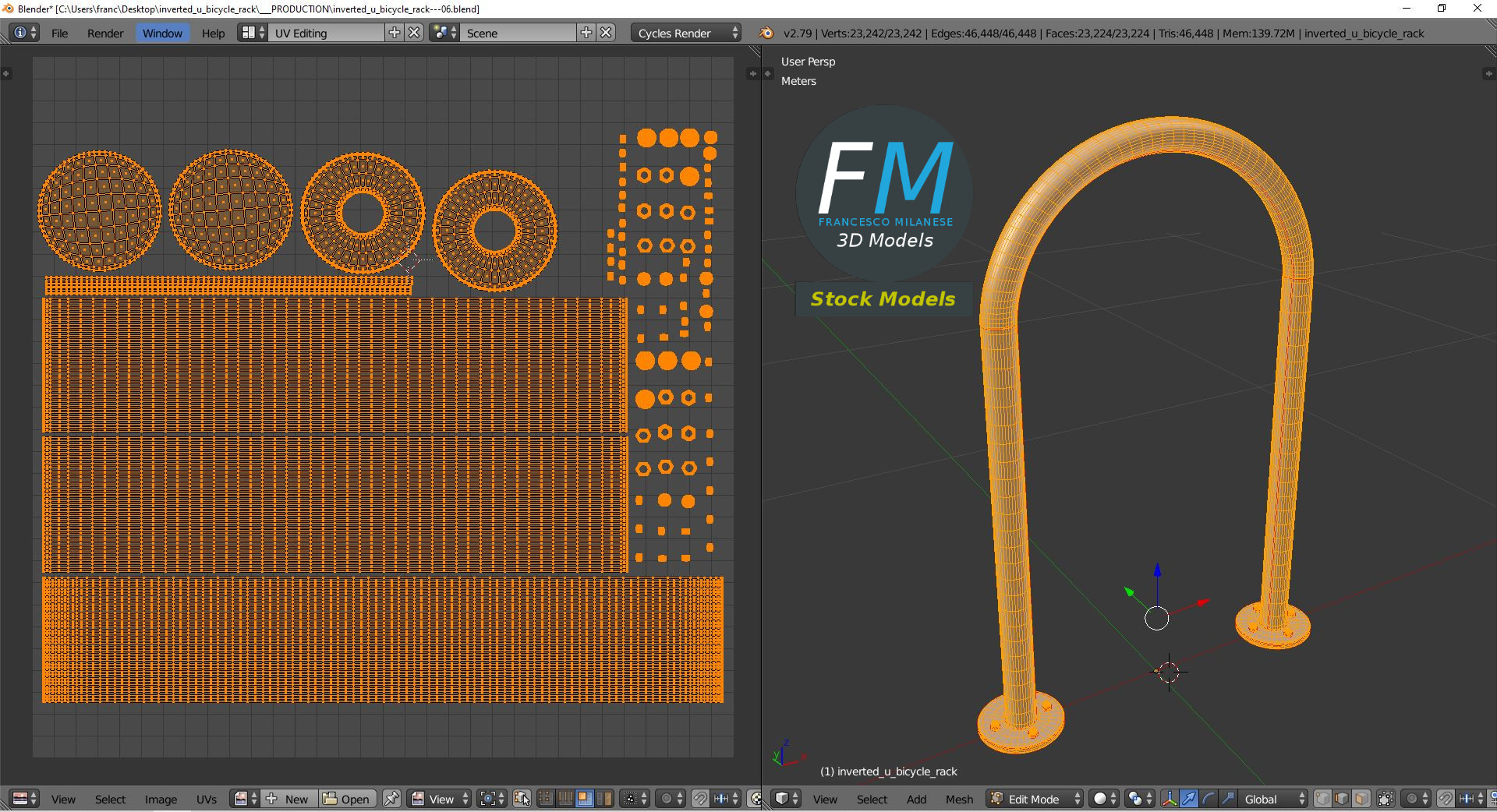 3D-Modell - Fahrradbügel in Umgekehrter U-Form - 10
