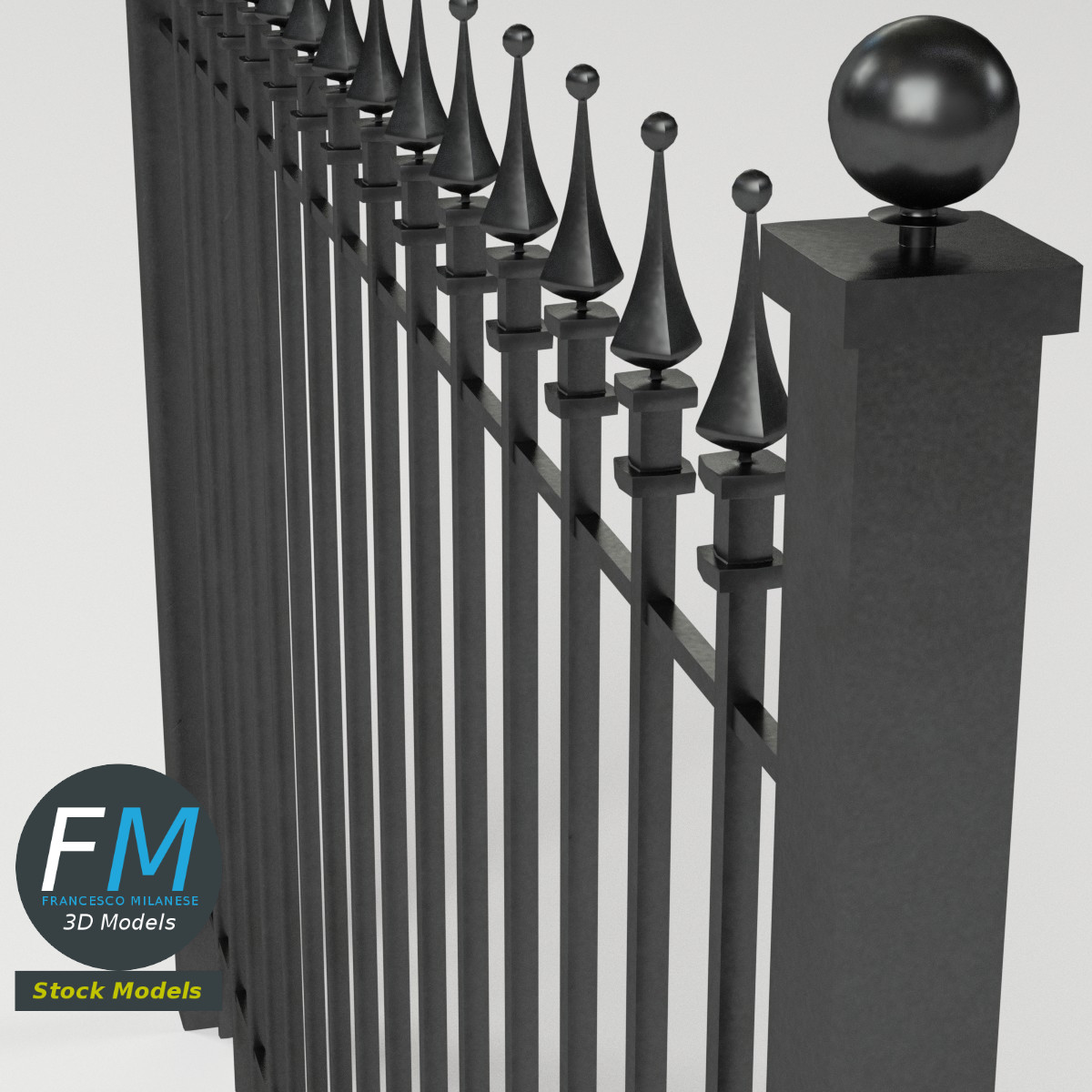 3D-Modell - Eisenzaun - 04