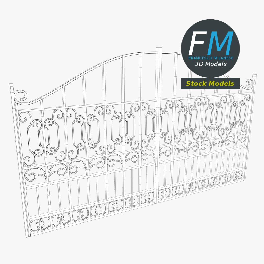 3D-Modell - Ornamentales Eisentor - 07