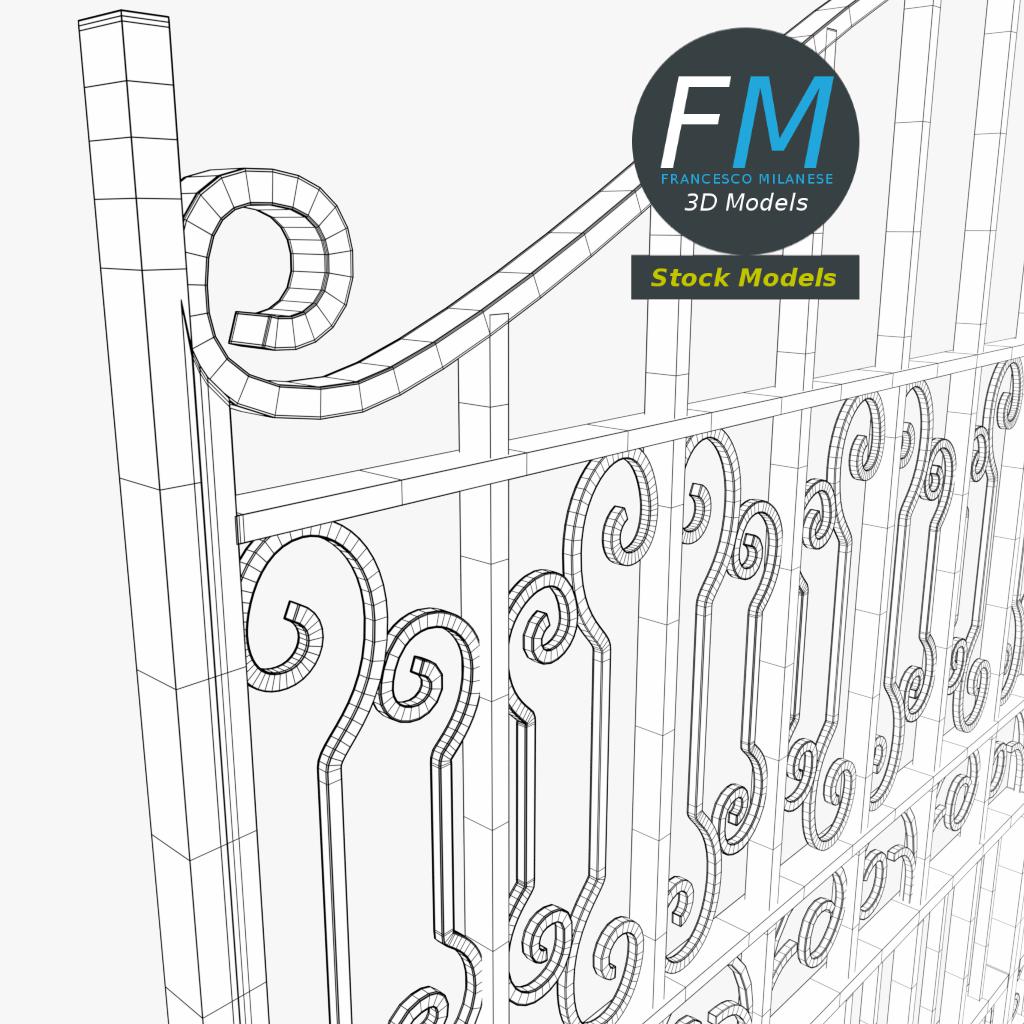 3D-Modell - Ornamentales Eisentor - 08