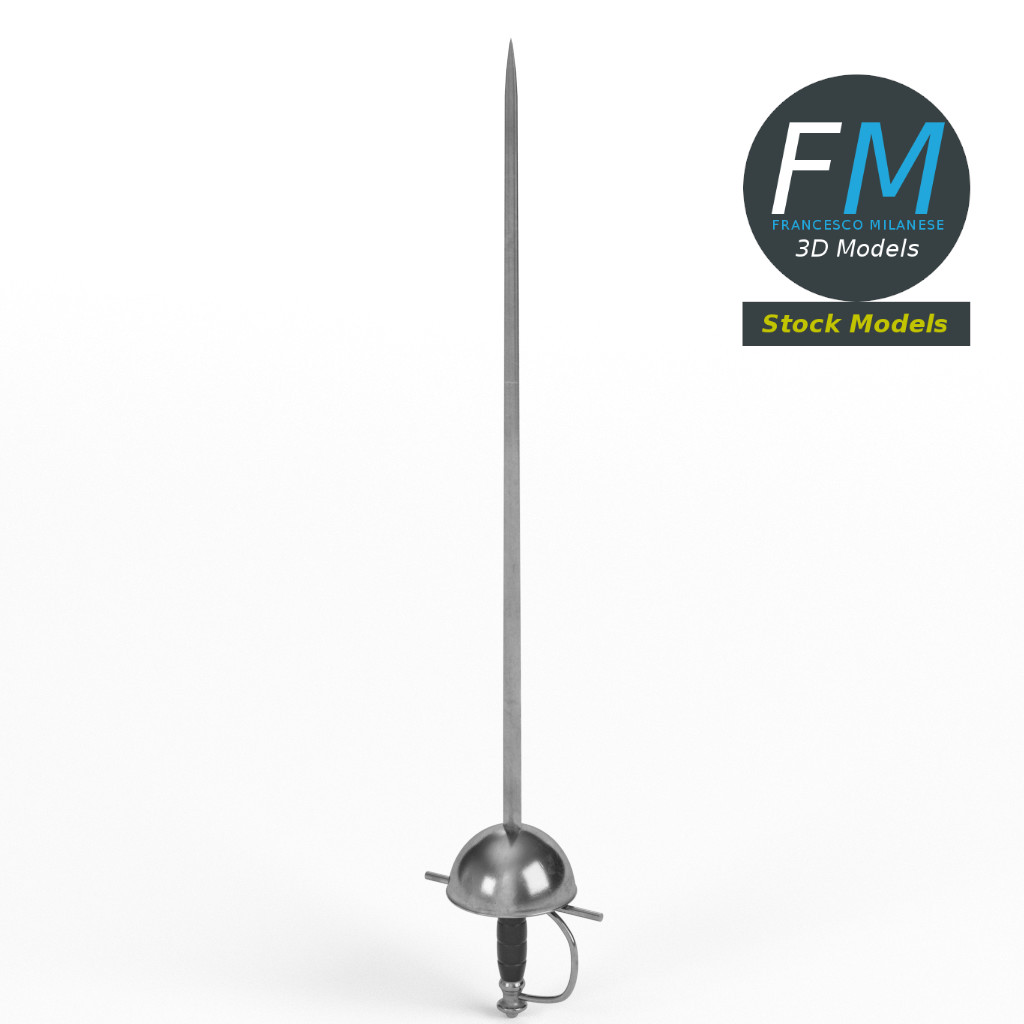 3D-Modell - Italienisches Fechtflorett - 01