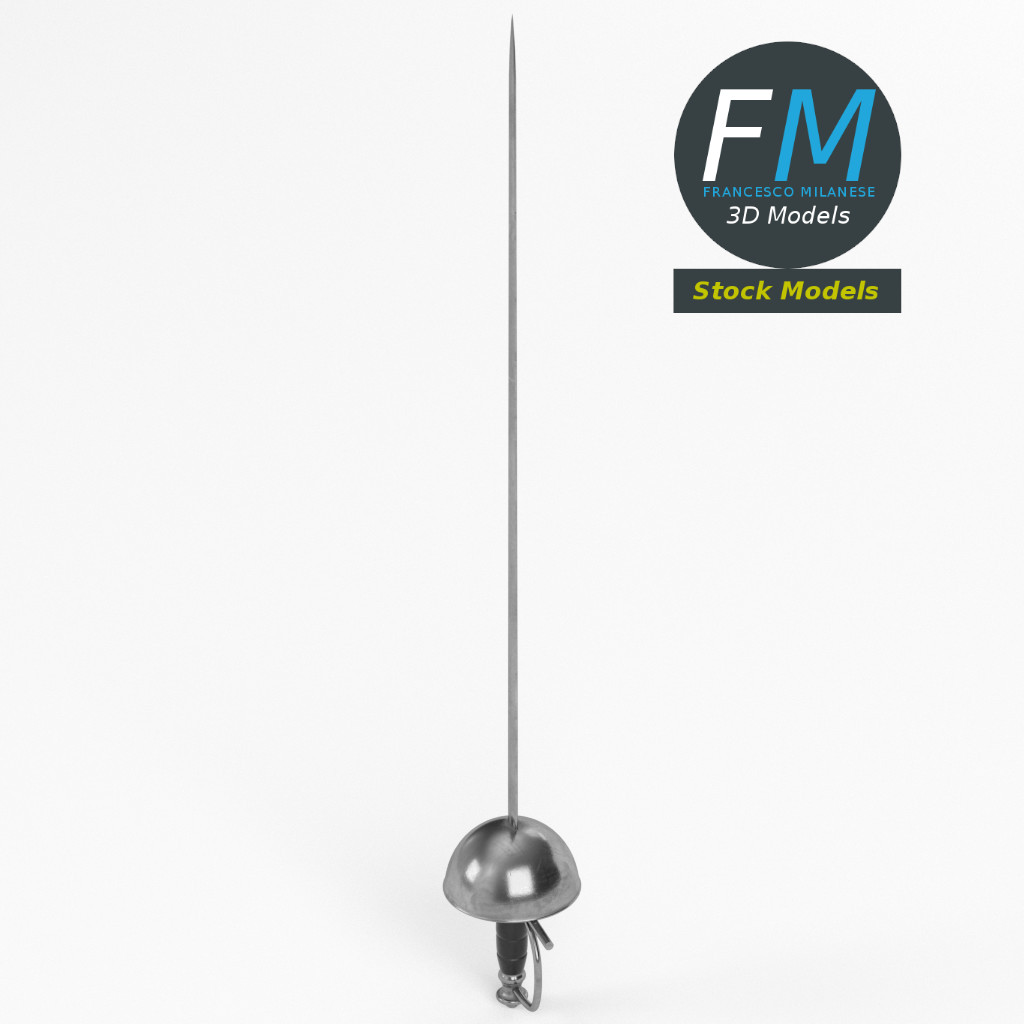 3D-Modell - Italienisches Fechtflorett - 02