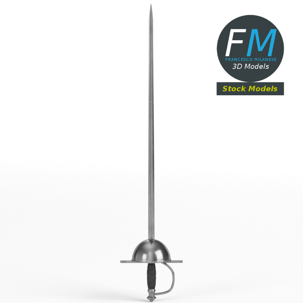 3D-Modell - Italienisches Fechtflorett - 03