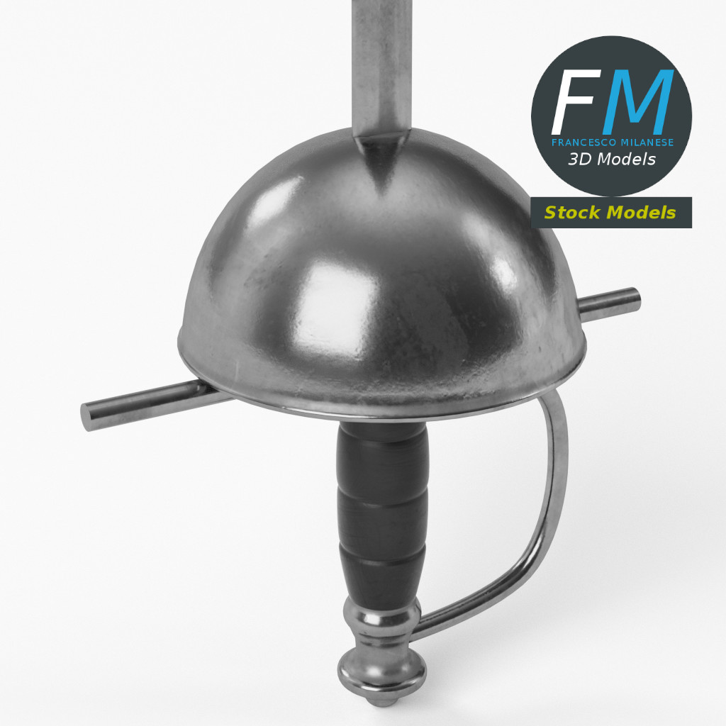 3D-Modell - Italienisches Fechtflorett - 05