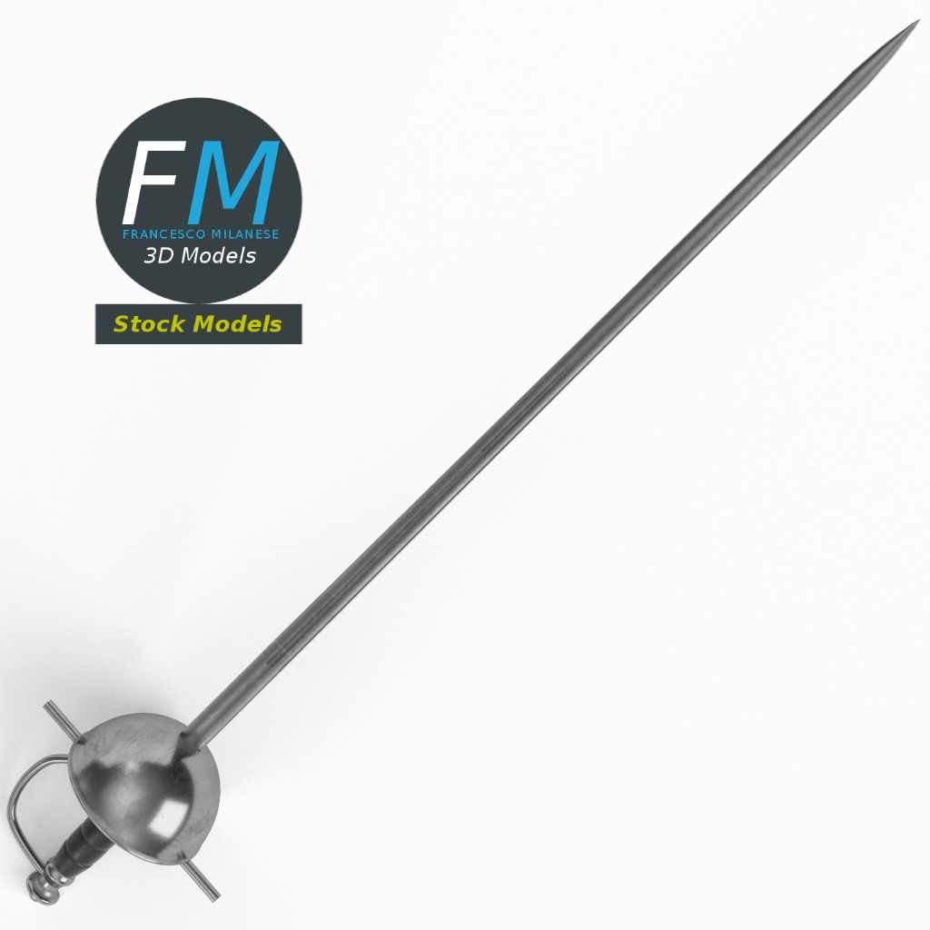 3D-Modell - Italienisches Fechtflorett - 06