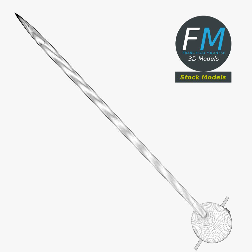 3D-Modell - Italienisches Fechtflorett - 07