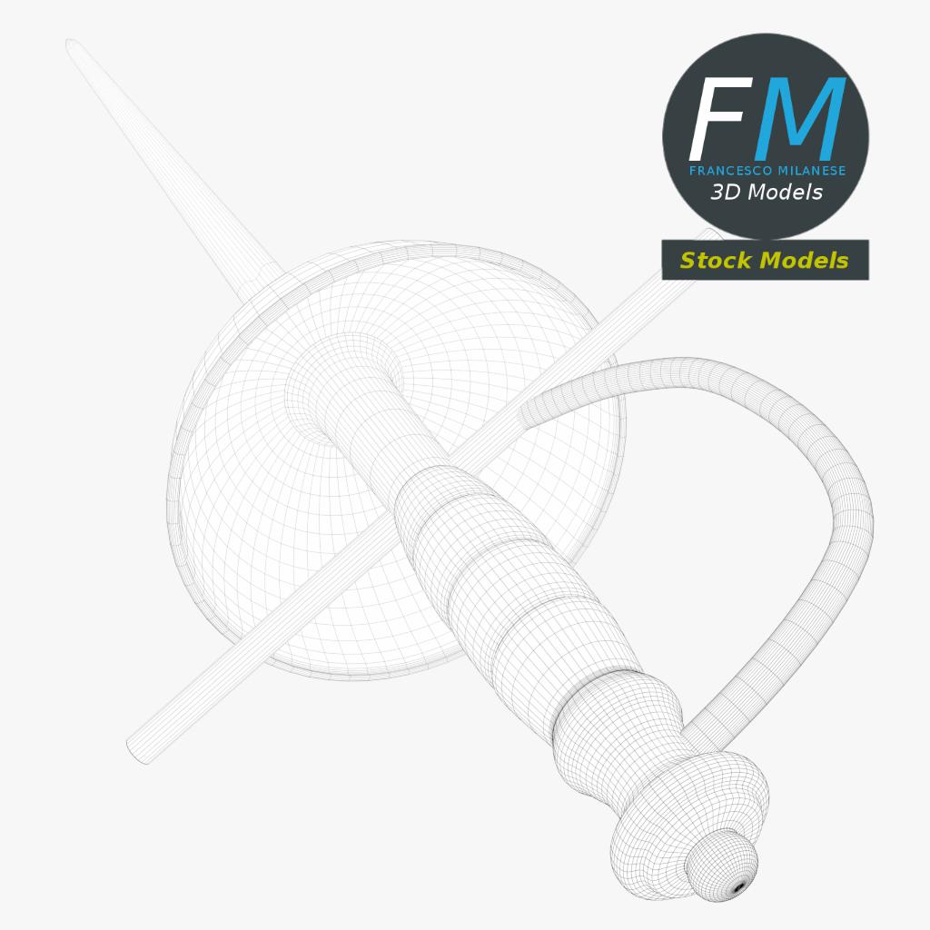 3D-Modell - Italienisches Fechtflorett - 08