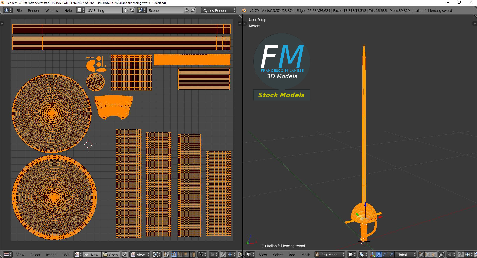 3D-Modell - Italienisches Fechtflorett - 10