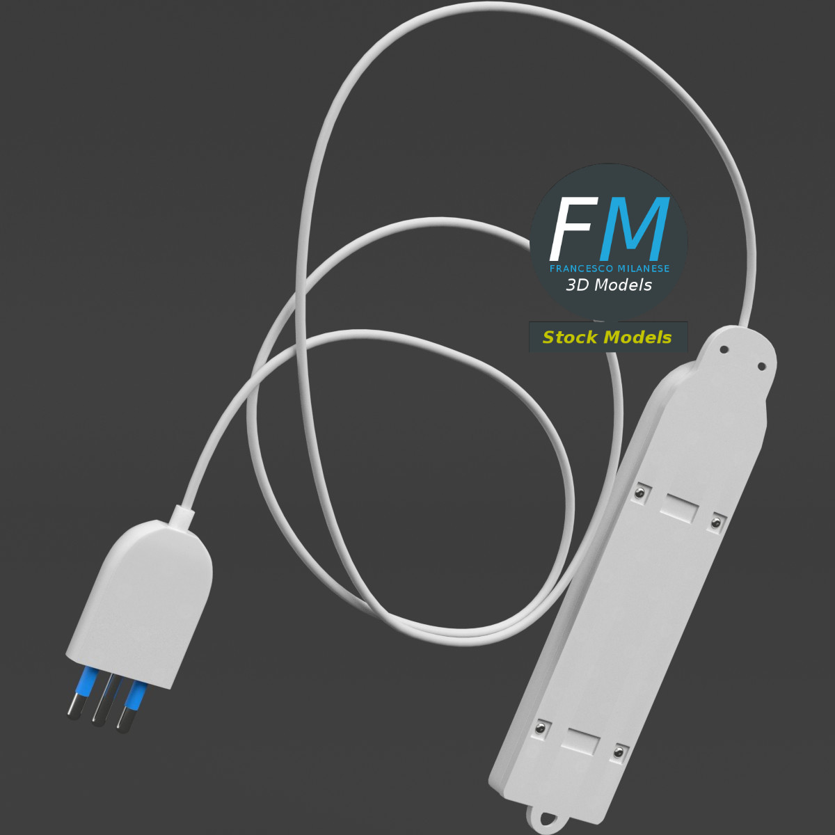 3D-Modell - Italienische Steckdosenleiste - 04