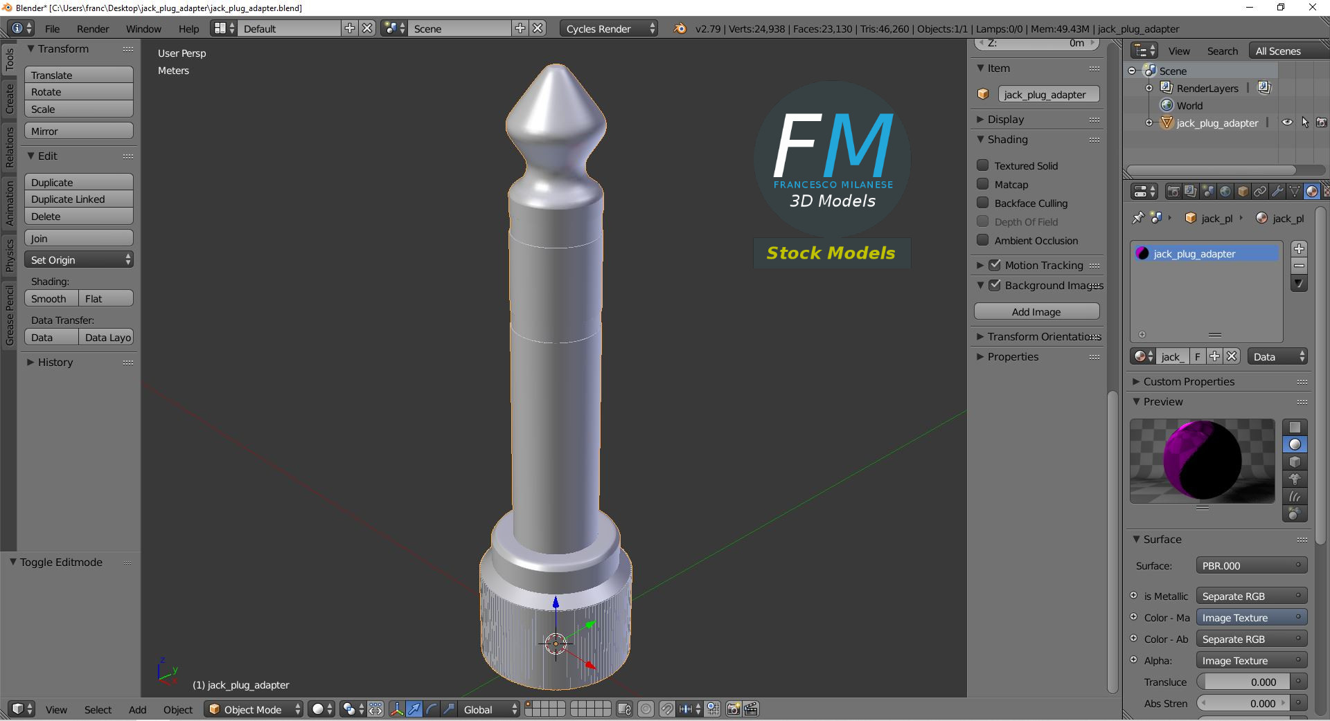 3D-Modell - Klinkenstecker-Adapter - 09