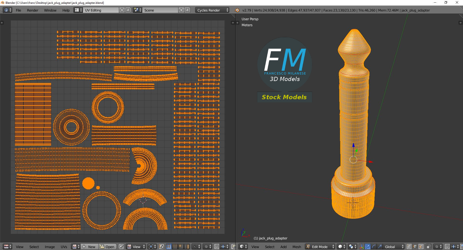 3D-Modell - Klinkenstecker-Adapter - 10