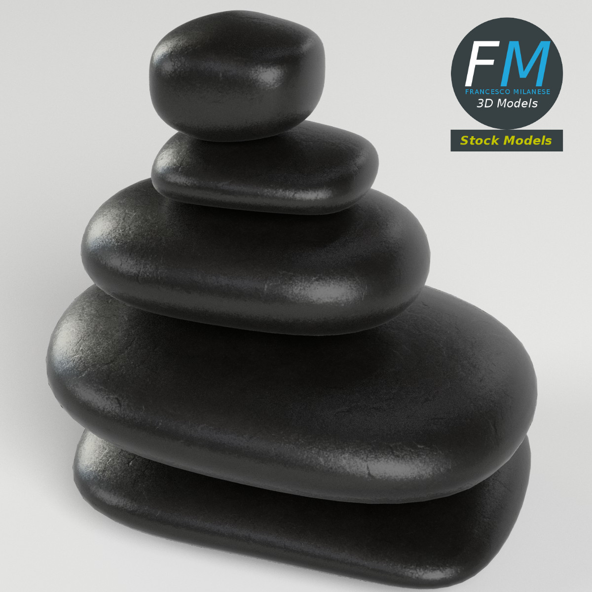 3D-Modell - Japanische Meditationssteine - 02