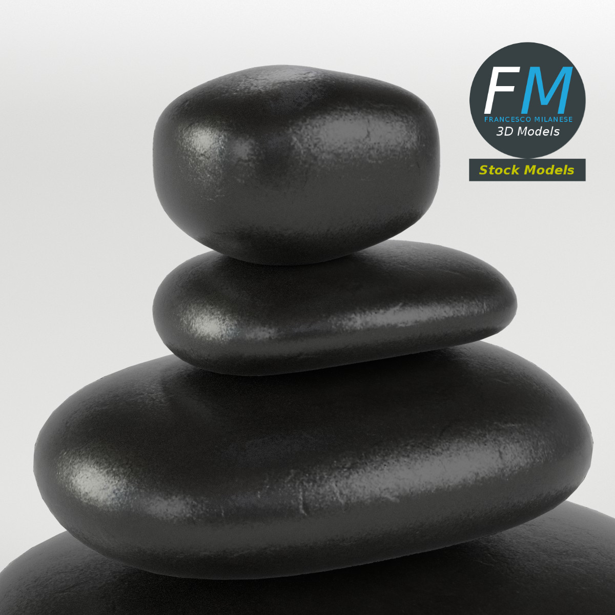 3D-Modell - Japanische Meditationssteine - 03