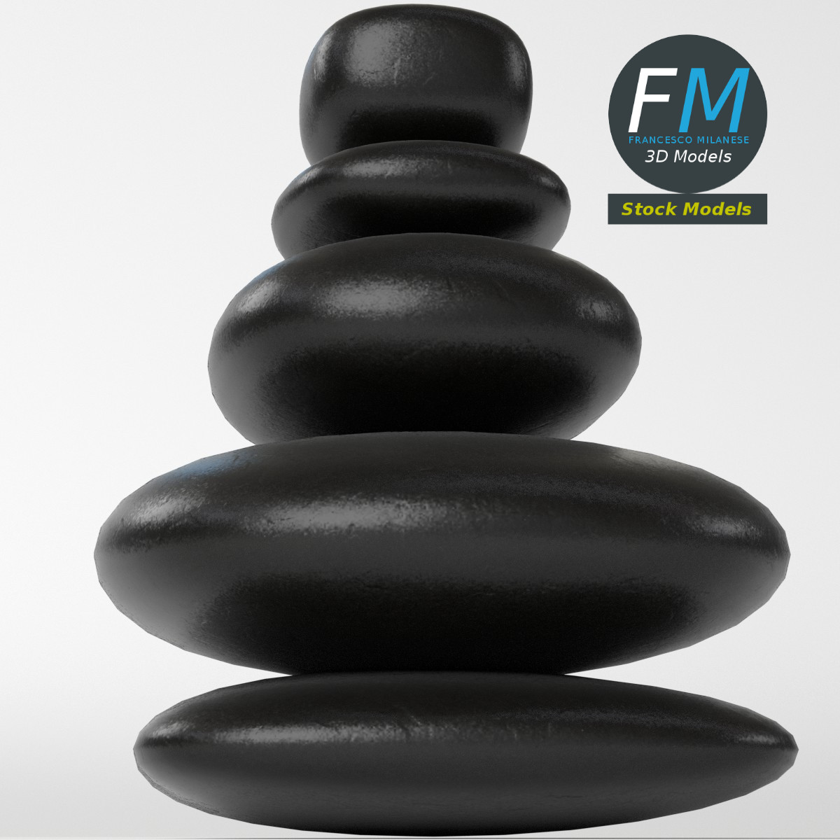 3D-Modell - Japanische Meditationssteine - 05