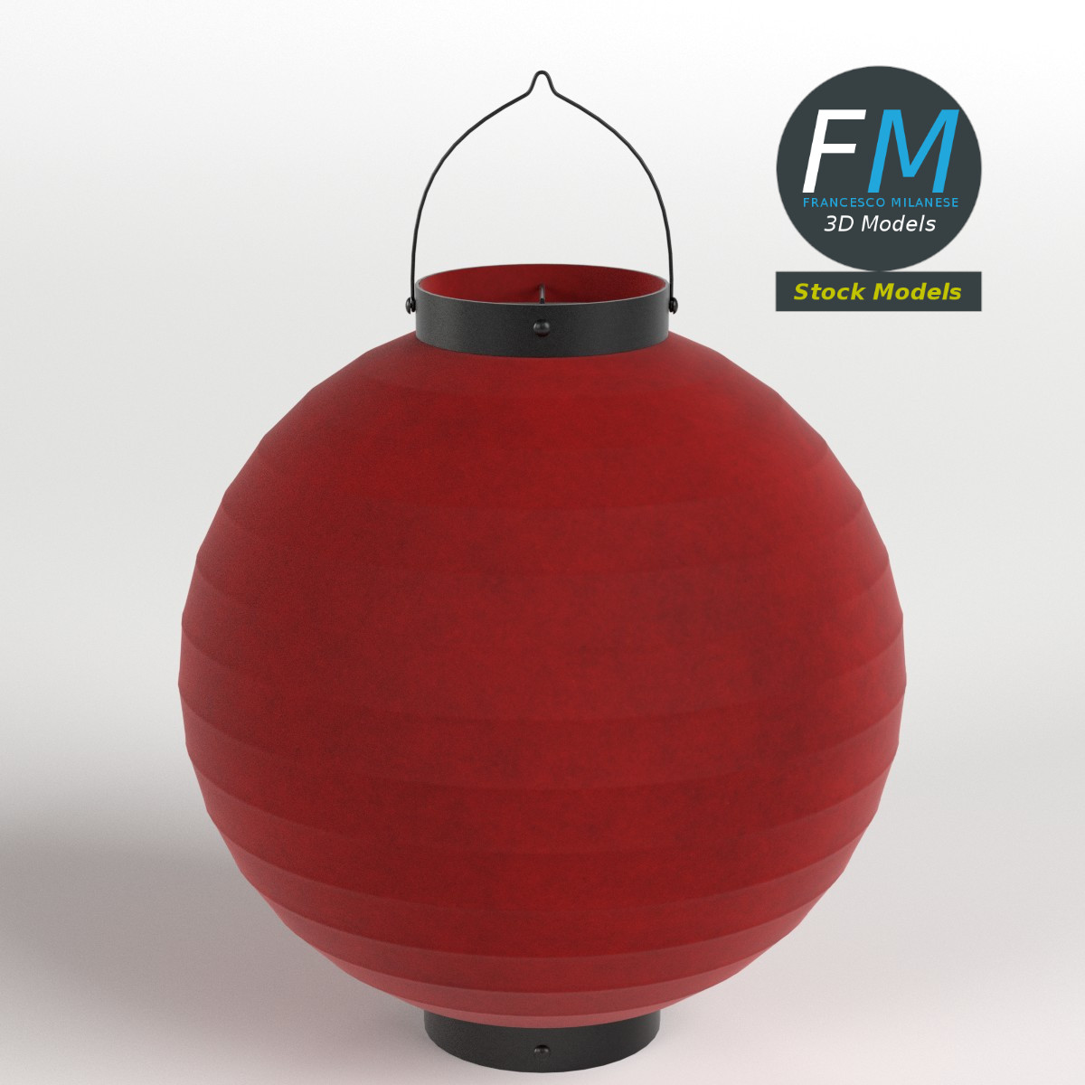 3D-Modell - Japanische Papierlaterne - 01