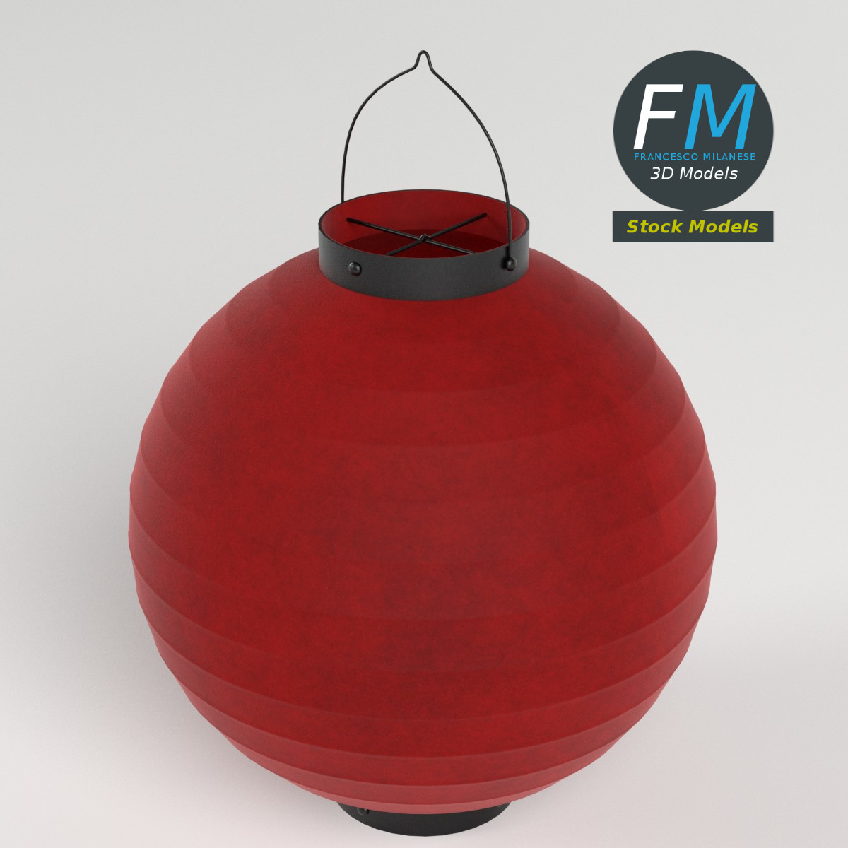 3D-Modell - Japanische Papierlaterne - 02