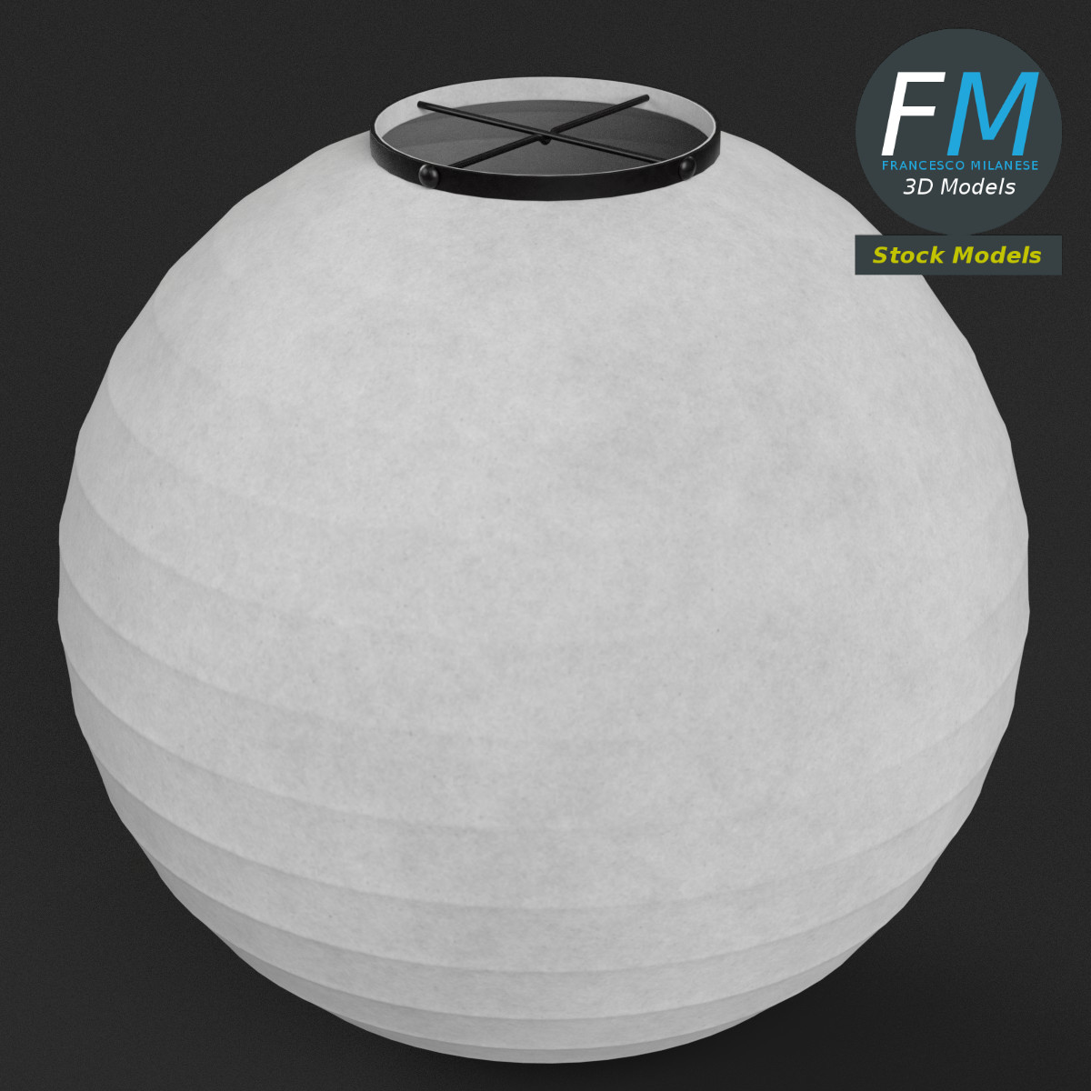 3D-Modell - Runde Japanische Papierlaterne - 02