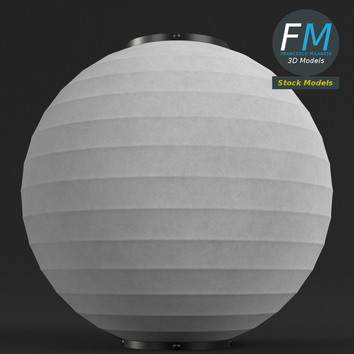 3D-Modell - Runde Japanische Papierlaterne - 03