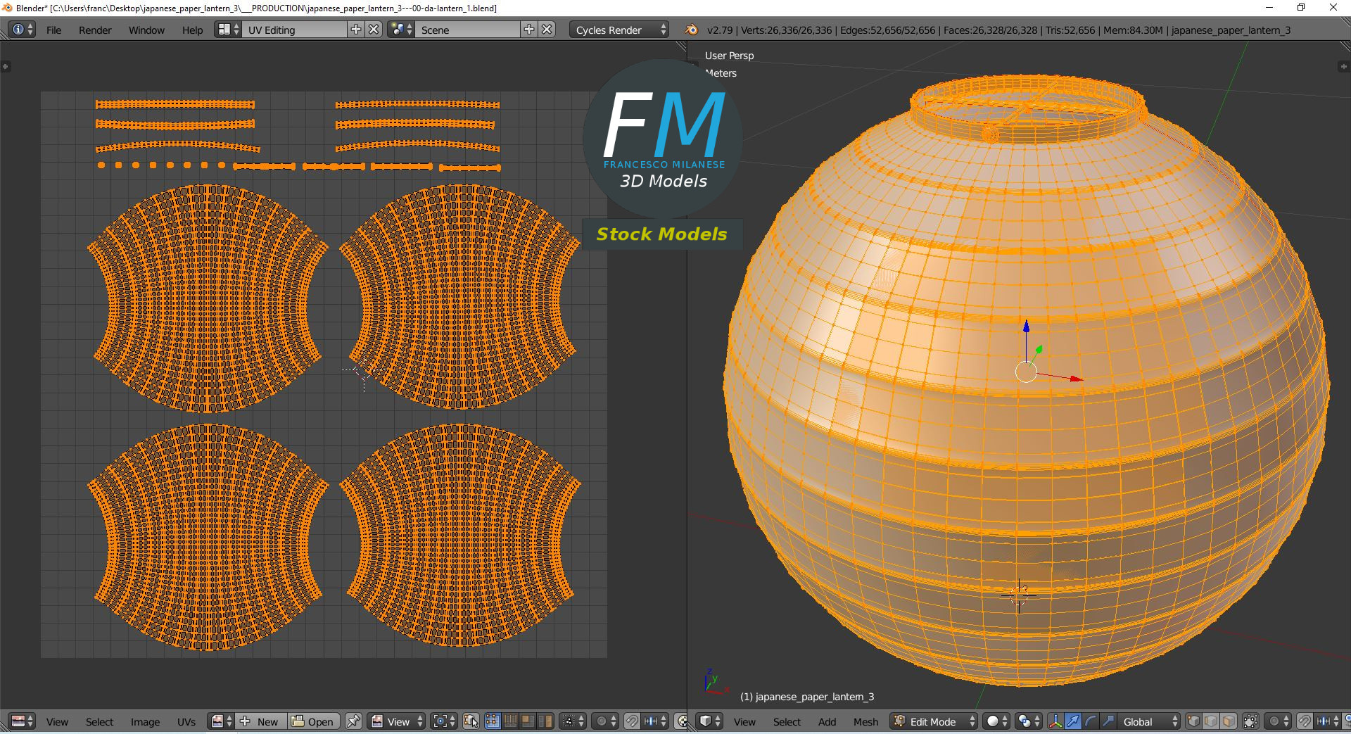 3D-Modell - Runde Japanische Papierlaterne - 10