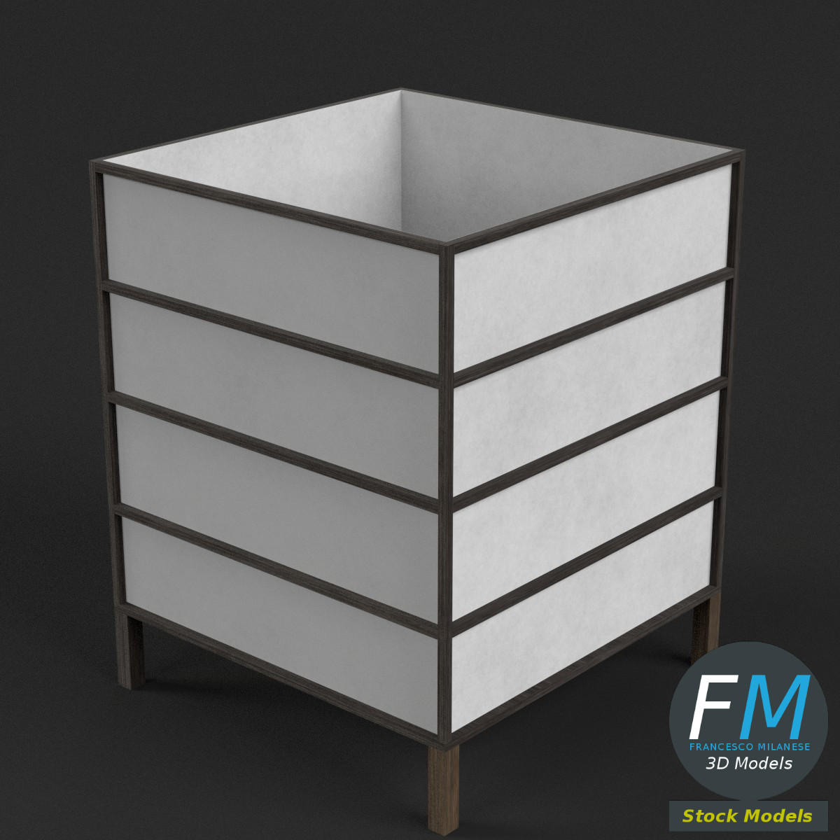 3D-Modell - Japanische Tischlampe - 01