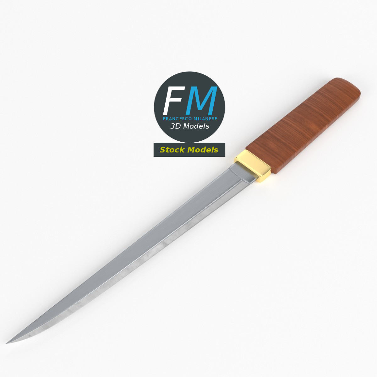 3D-Modell - Japanisches Tanto-Messer - 01