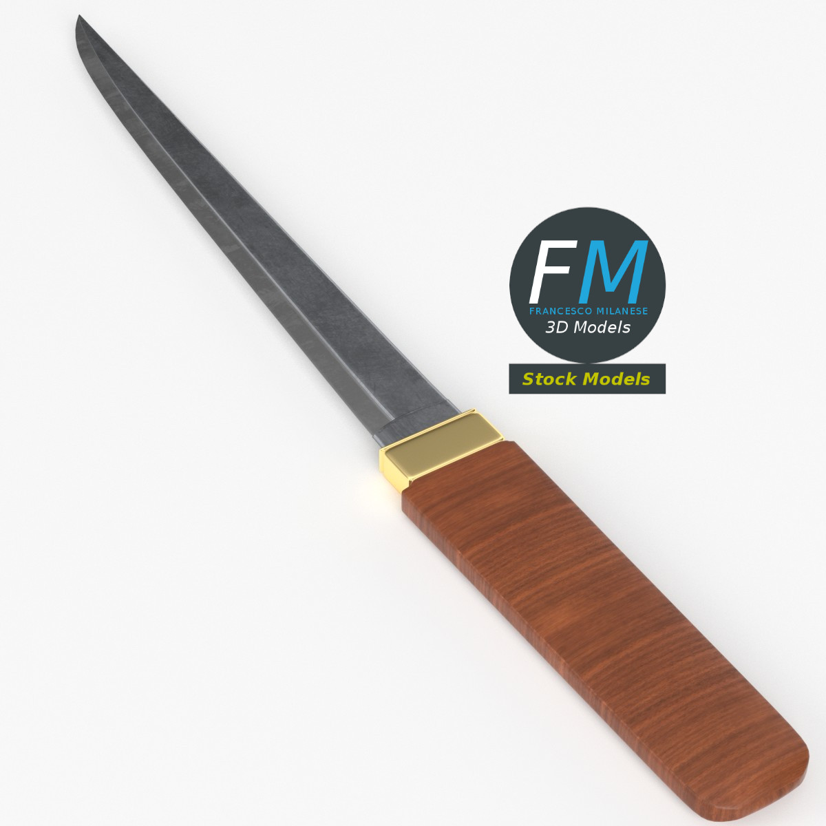 3D-Modell - Japanisches Tanto-Messer - 02