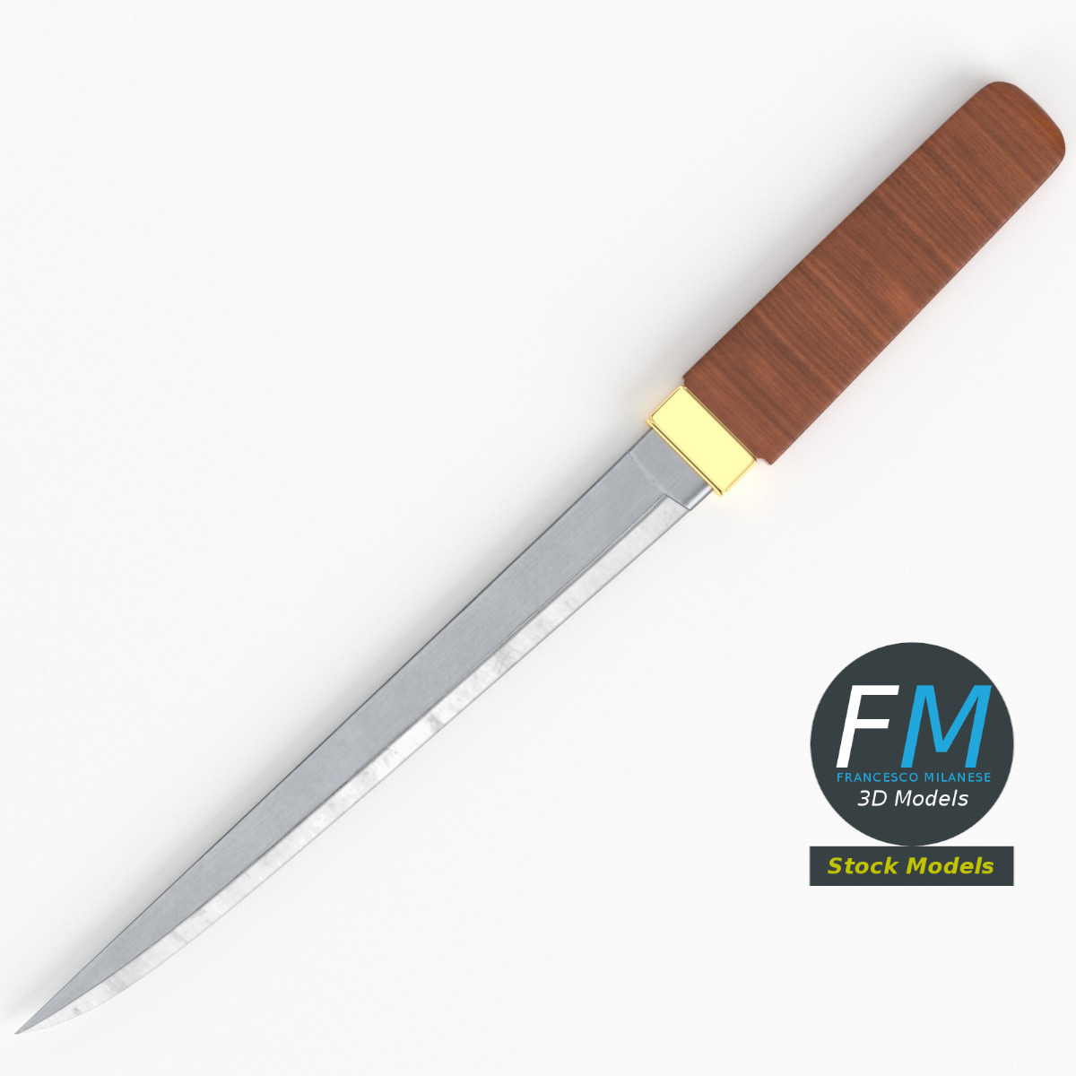 3D-Modell - Japanisches Tanto-Messer - 06