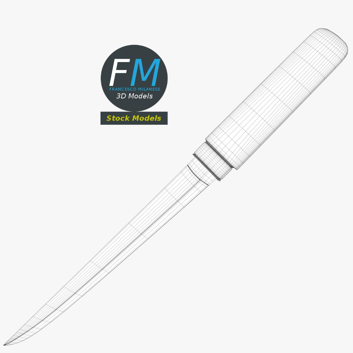 3D-Modell - Japanisches Tanto-Messer - 08