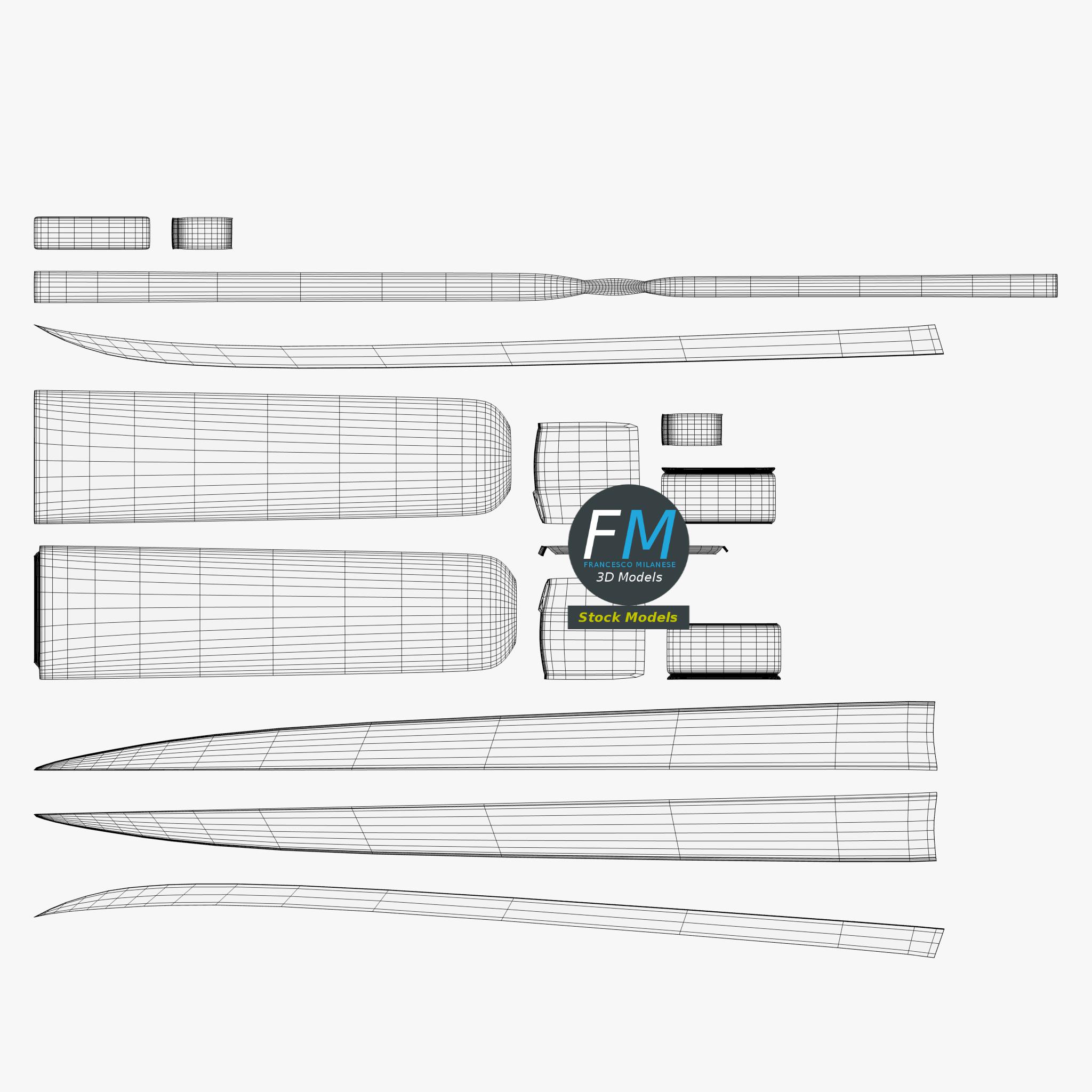 3D-Modell - Japanisches Tanto-Messer - 11 3D-Modell - Japanisches Tanto-Messer - 11