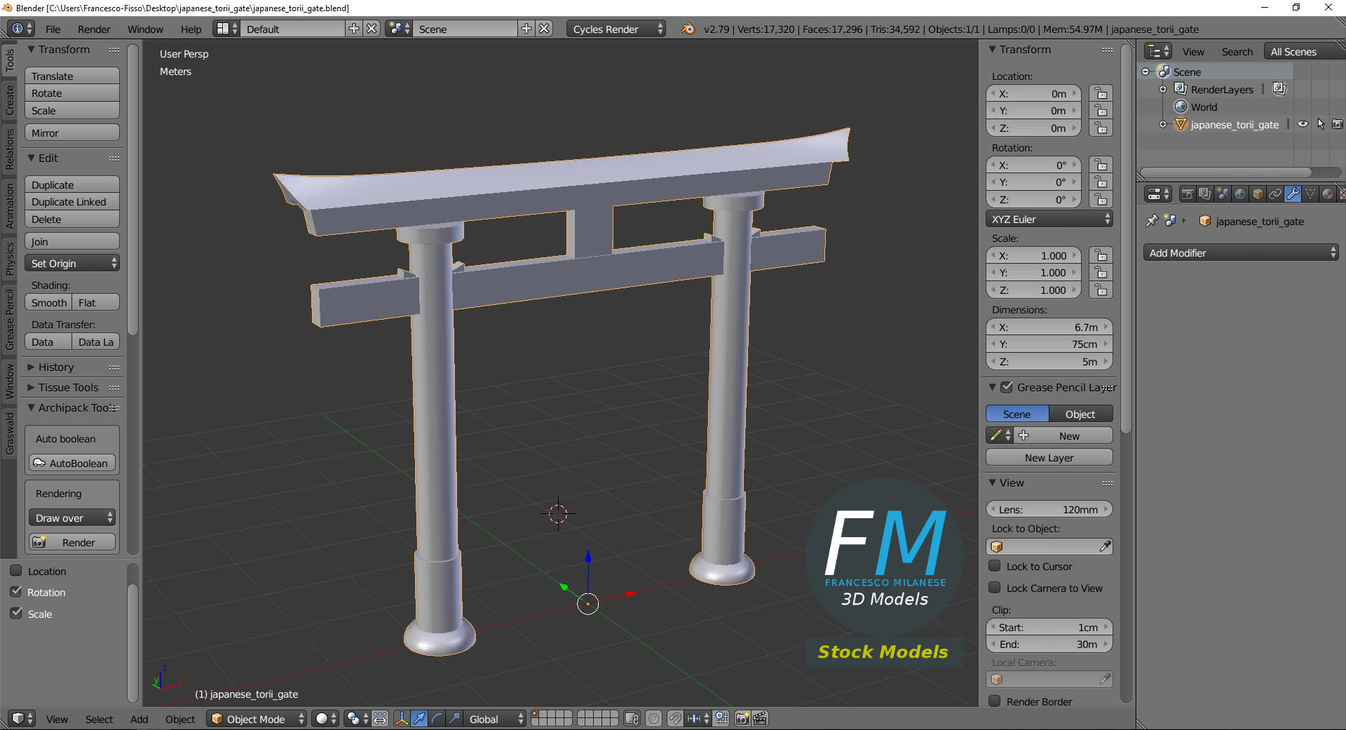 3D-Modell - Japanisches Torii-Tor - 09