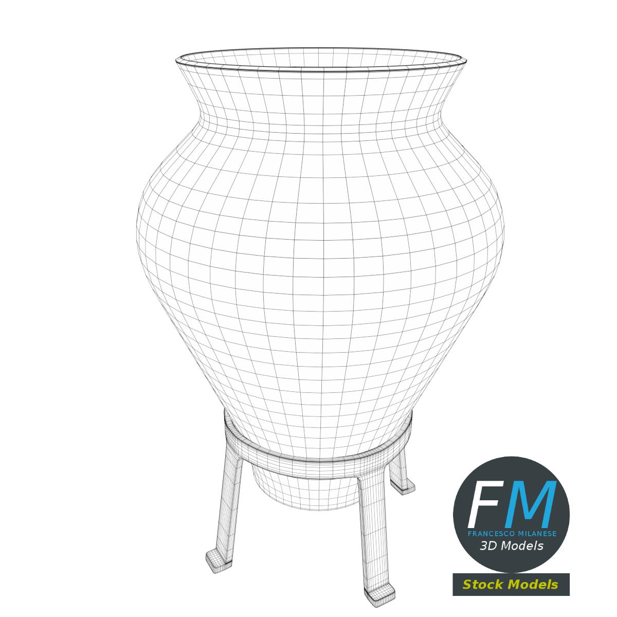 3D-Modell - Krugvase auf Metallständer - 07