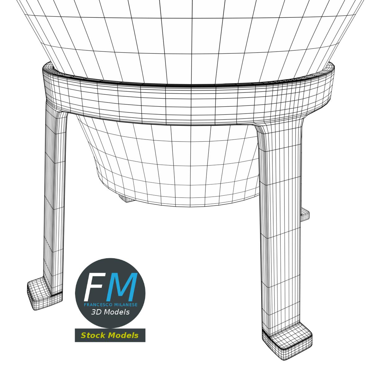 3D-Modell - Krugvase auf Metallständer - 08