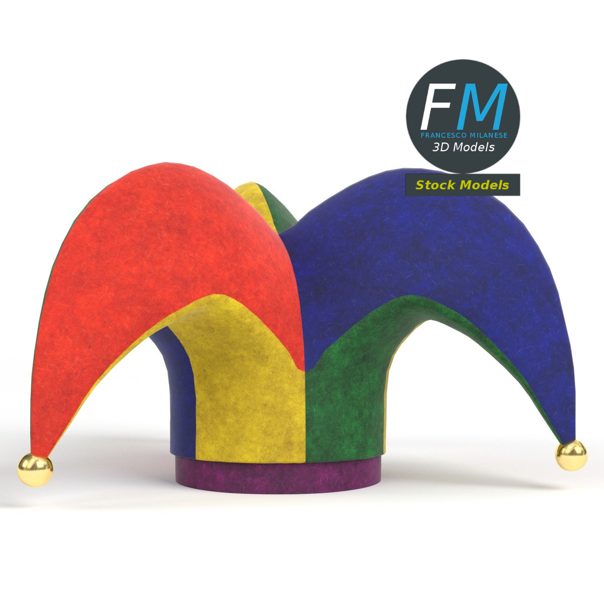 3D-Modell - Vierzipfelige Hofnarrenmütze - 04