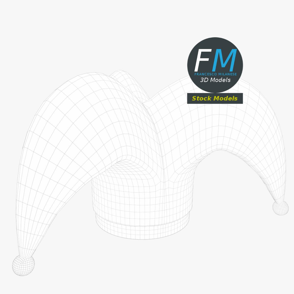 3D-Modell - Vierzipfelige Hofnarrenmütze - 07