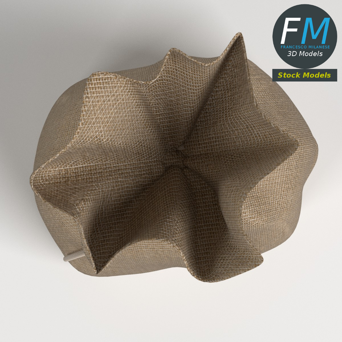 3D-Modell - Jutesack mit Kordel - 06