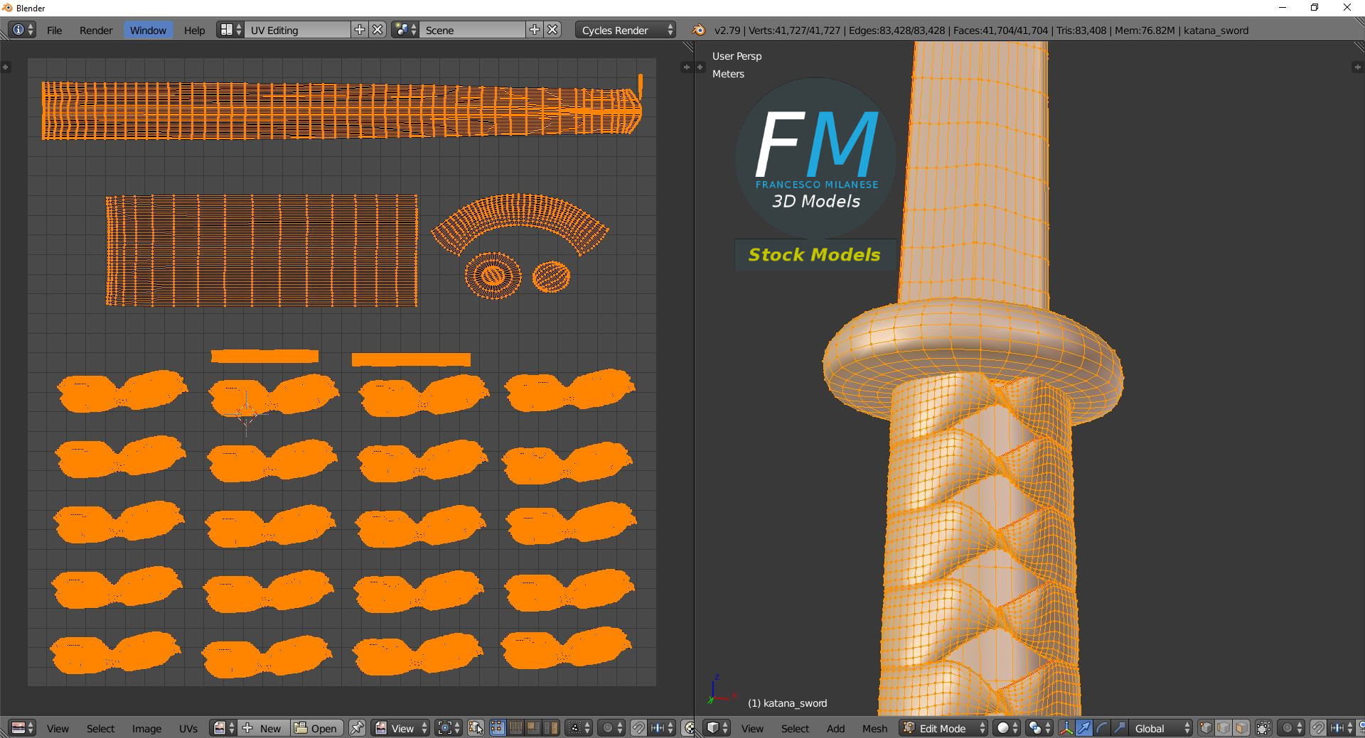 3D-Modell - Japanisches Katana-Schwert - 10