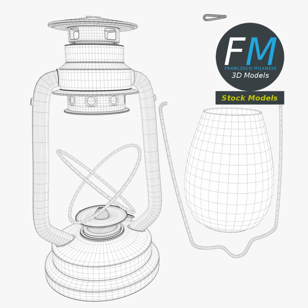 3D-Modell - Petroleumlampe - 08