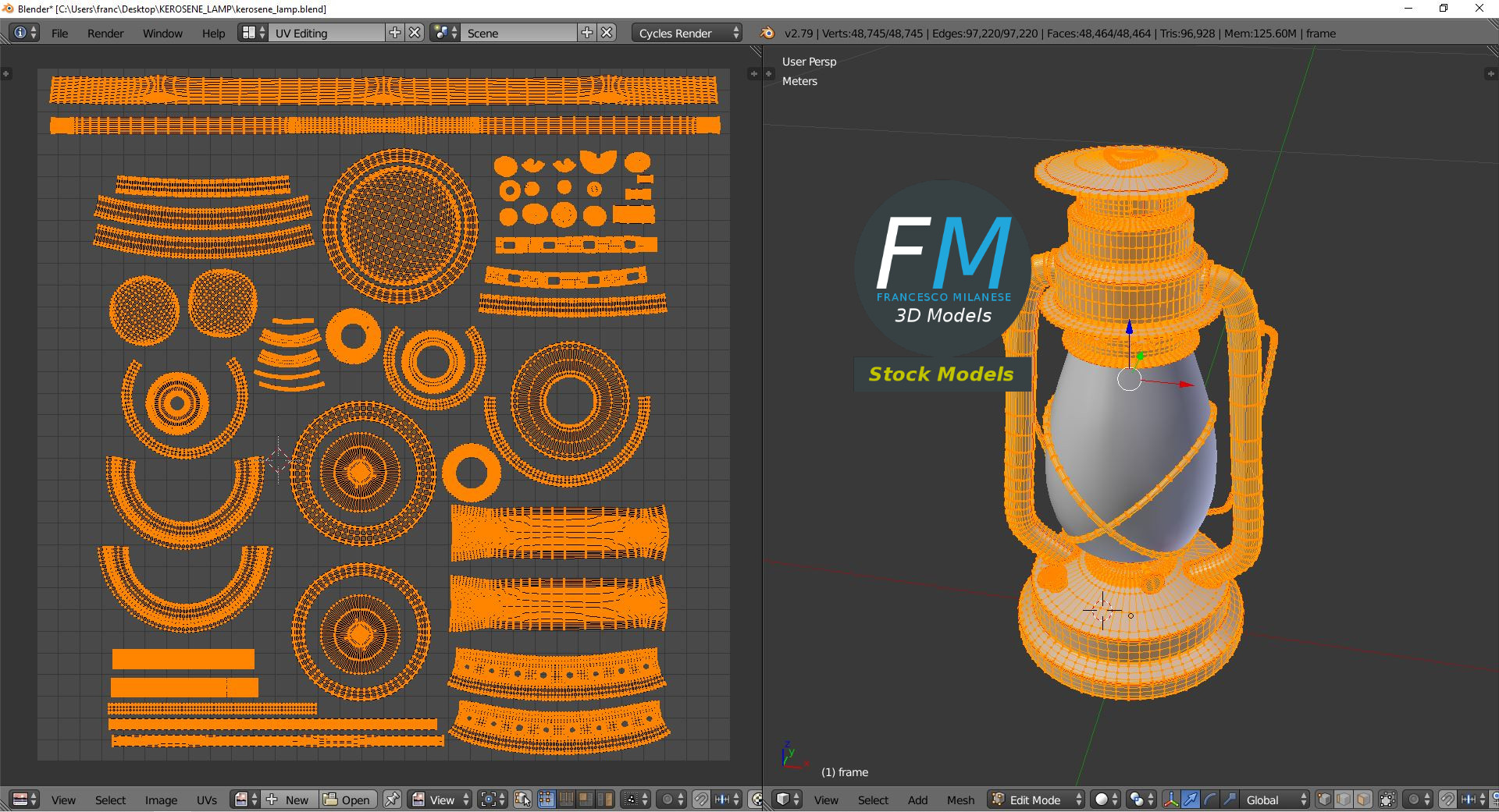 3D-Modell - Petroleumlampe - 10