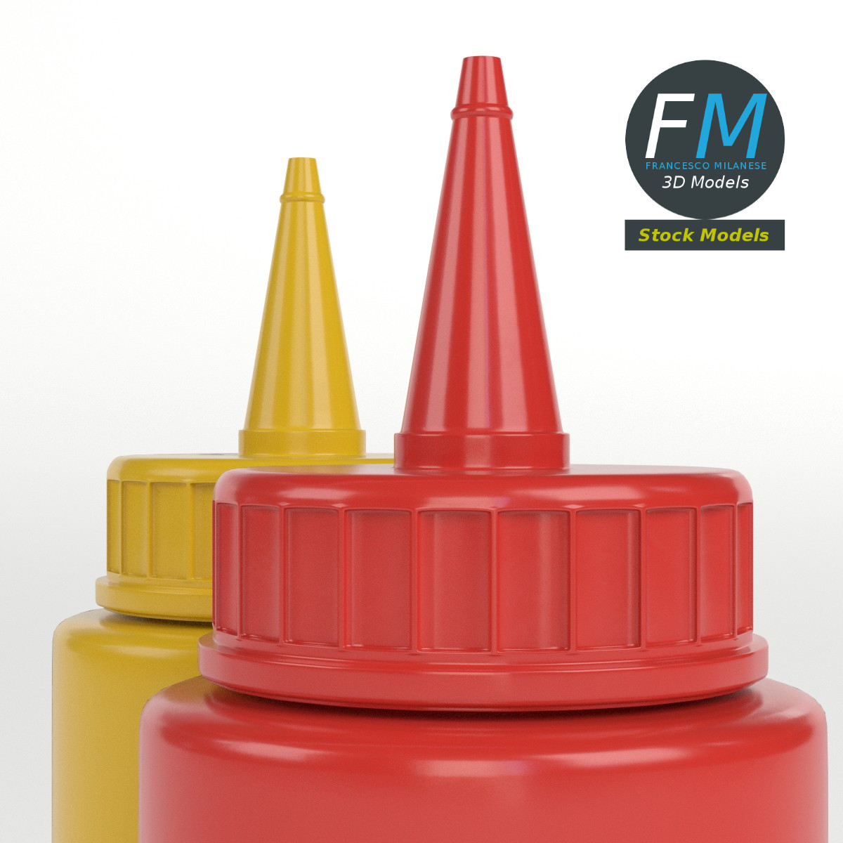 3D-Modell - Ketchup- und Senfflaschen - 04