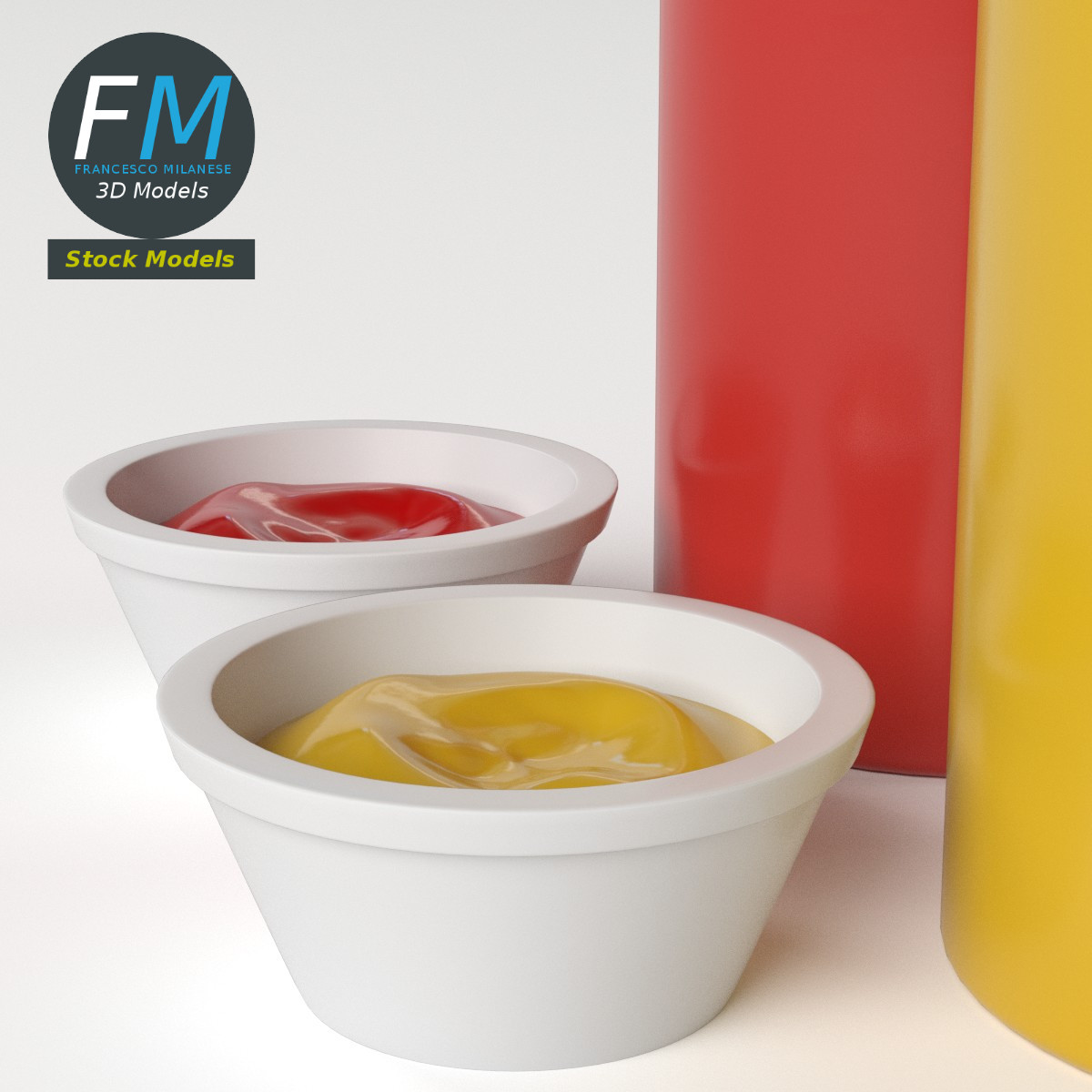 3D-Modell - Ketchup- und Senfflaschen - 05