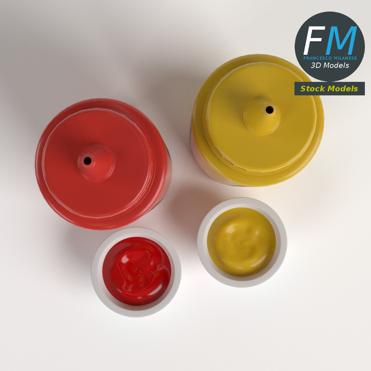 3D-Modell - Ketchup- und Senfflaschen - 06