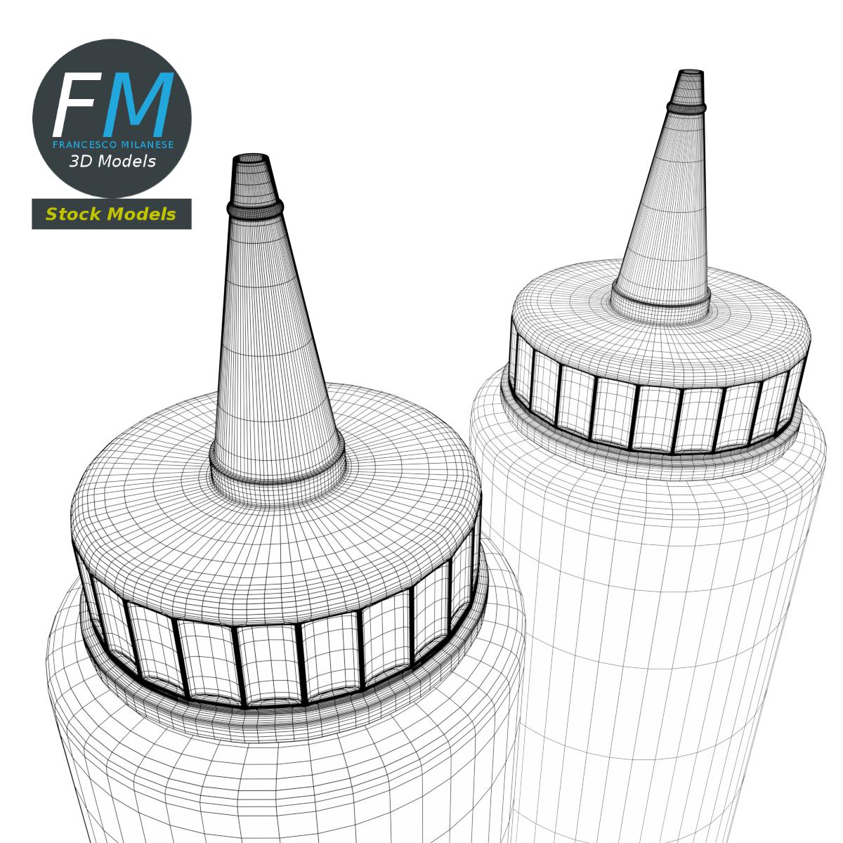 3D-Modell - Ketchup- und Senfflaschen - 08