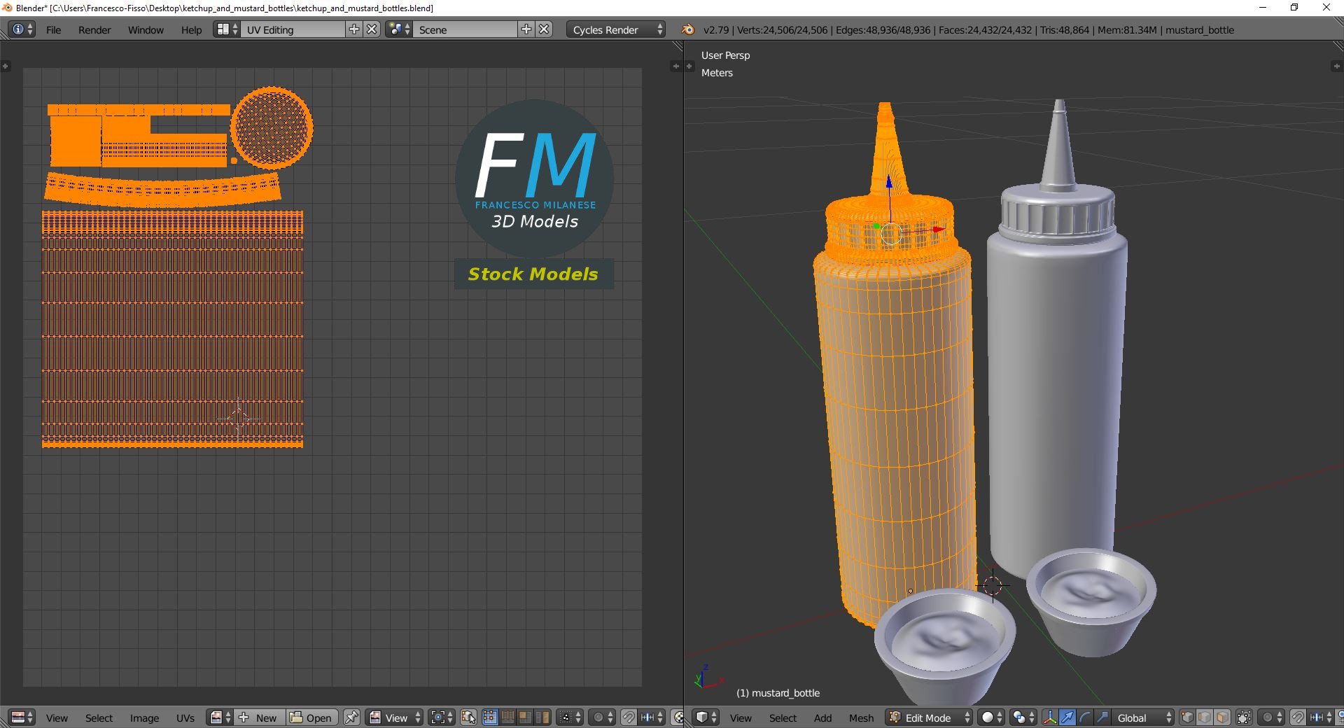 3D-Modell - Ketchup- und Senfflaschen - 10