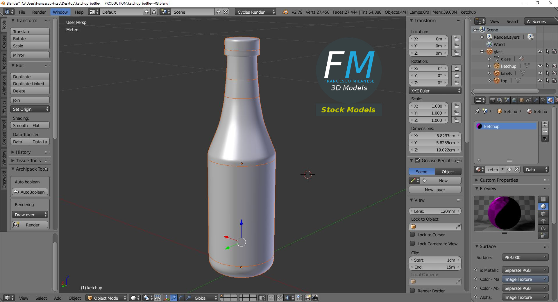 3D-Modell - Ketchupflasche - 09